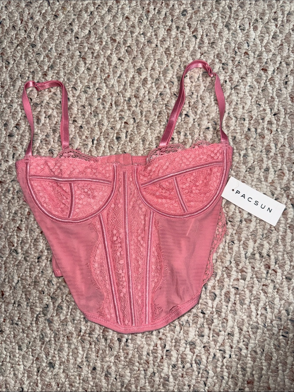 PacSun Pink Lace Corset Bustier Top